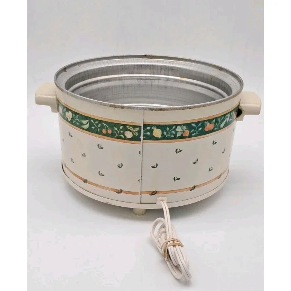 Vintage Rival Crockpot A Garden of Good Things Model 3355 Plastic Lid 5 Quart